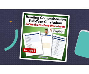 Grade 1 Yearlong Reading Comprehension Curriculum | 72 Worksheets