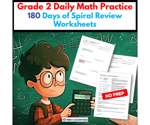 Grade 2 Daily Math Practice | 180 Days of Spiral Review Worksheets