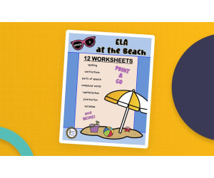 Grade 2 ELA Worksheets – Beach Theme Pack