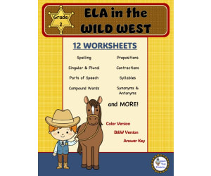 Grade 2 ELA Worksheets - Wild West Theme