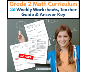 Grade 2 Math Curriculum | 36 Weekly Worksheets