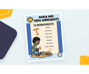 Grade 2 MATH Worksheets | Beach Theme