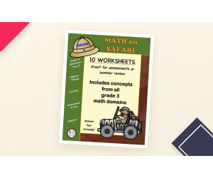 Grade 3 MATH Worksheets for ALL DOMAINS | Safari Theme