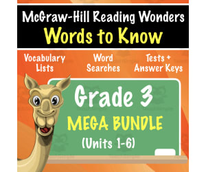 Grade 3 McGraw-Hill Reading Wonders Words to Know - COMPLETE SET