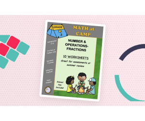 Grade 3 NUMBER and OPERATIONS - FRACTIONS Worksheets | Camping Theme