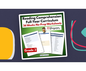 Grade 3 Yearlong Reading Comprehension Curriculum | 72 Worksheets