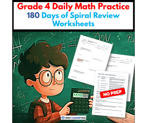 Grade 4 Daily Math Practice | 180 Days of Spiral Review Worksheets