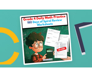 Grade 4 Daily Math Practice | 180 Days of Spiral Review Worksheets