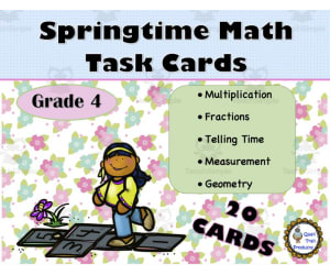 Grade 4 Springtime Math Task Cards