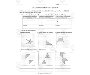 Grade 6 Transformations Review and Test