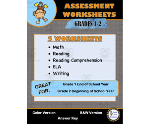 Grades 1 and 2 Multi-Subject Assessment Worksheets