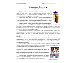 Graduation Ceremony - Reading Comprehension Worksheet
