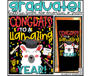 Graduation Llama May Door Decoration Kit, Bulletin Board Set, or Poster