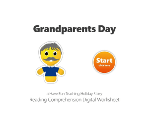 Grandparents Day Reading Comprehension Digital Worksheet