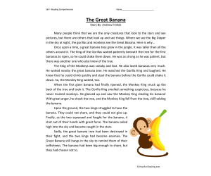 Great Banana - Reading Comprehension Worksheet