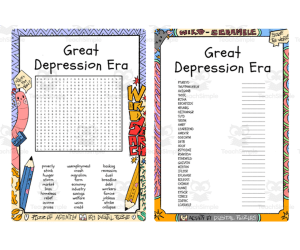 Great Depression Era word search and word scramble