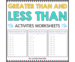 Greater Than Less Than Worksheets - 2 Digit and 3 Digit Comparing