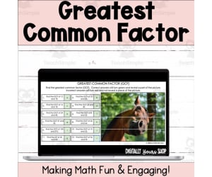 Greatest Common Factor - GCF - Self-Checking Digital Activity