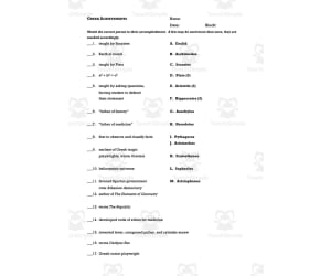Greek Achievements Worksheet