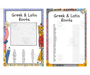 Greek & Latin Roots word search & scramble