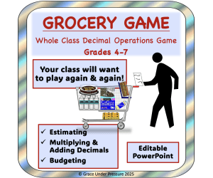 Grocery Game: Estimating, Adding, and Multiplying Decimals