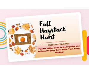 Gross Motor Game: Fall Haystack Hunt