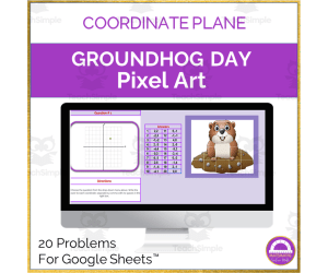 Groundhog Day Math Coordinate Plane Pixel Art Activity