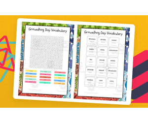 Groundhog Day Vocabulary word search, scramble and crossword puzzle
