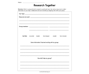 Group Researching Worksheet