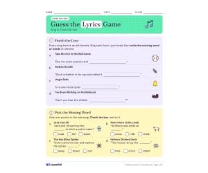 Guess the Lyrics – Music Word Game Activity
