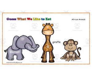 Guess What We like to Eat! African Animal learning Activity