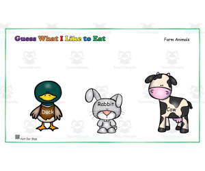 Guess What We like to Eat! Farm Animal Learning Activity