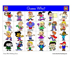 Guess Who Matching Game Activity