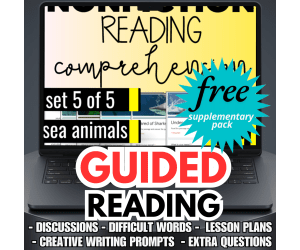 Guided Reading Activities and Lesson Plan Nonfiction Set 5 Sea Animals