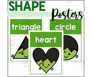 Halloween 2D Shape Posters with Frankenstein