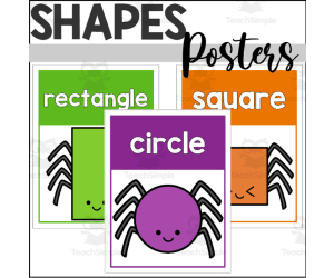 Halloween 2D Shape Posters with Spiders