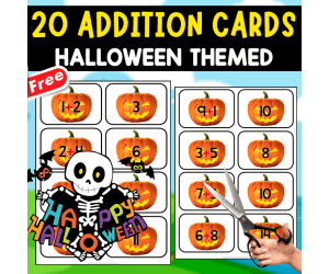 HALLOWEEN ADDITION FLASHCARDS | 20 FREE CARDS