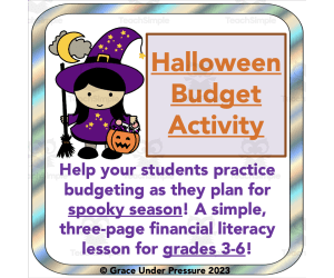 Halloween Budget Activity: Elementary Financial Literacy