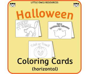 Halloween Cards - Coloring - Horizontal