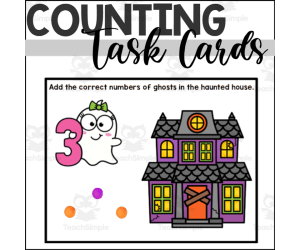 Halloween Counting to 10 Fine Motor Task Cards with Ghosts