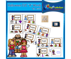 Halloween CVC "A" Words Clip Cards