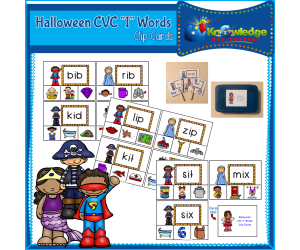 Halloween CVC "I" Words Clip Cards