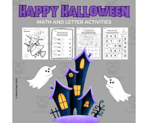 Halloween Fun Kindergarten Letters and Math Activities