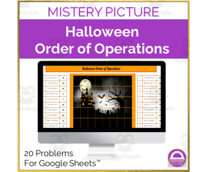 Halloween Math Order of Operations Mistery Picture Activity