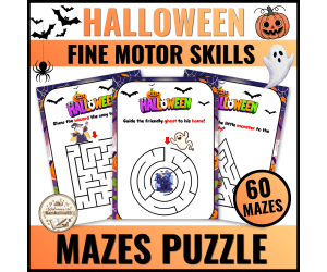 Halloween Mazes, October Early Finishers Mazes for Preschool and Kinde