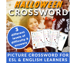 Halloween Picture Crossword | No Prep English & ESL Vocabulary Lesson