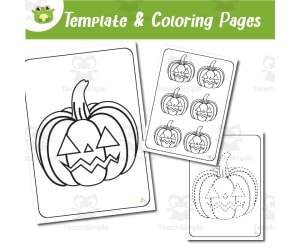 Halloween Pumpkin Coloring, Template & Tracing Pages | Spooky Fall Pri