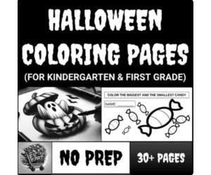 Halloween Scene Coloring Pages for Kindergarten & First Grade