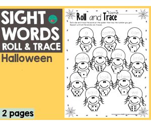 Halloween Sight Words Roll and Trace