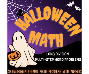 Halloween Themed Multi Step Word Problems with Long Division